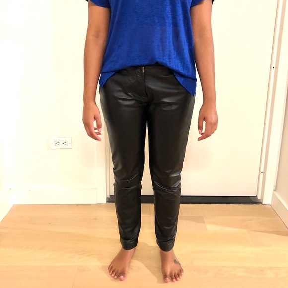 Sandro leather black trousers size 26 - Picture 4 of 5